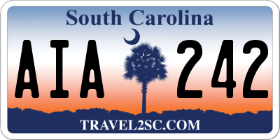 SC license plate AIA242