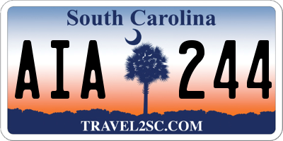SC license plate AIA244