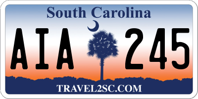 SC license plate AIA245