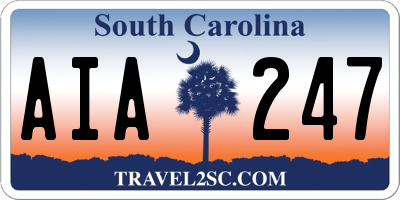 SC license plate AIA247