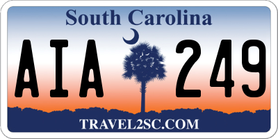 SC license plate AIA249