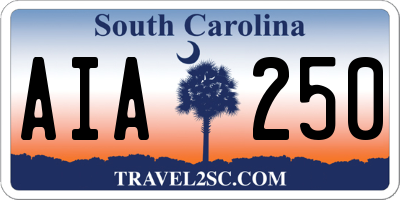 SC license plate AIA250