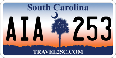SC license plate AIA253