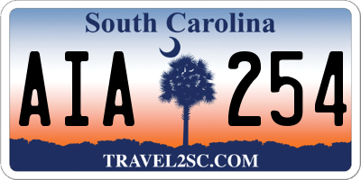 SC license plate AIA254