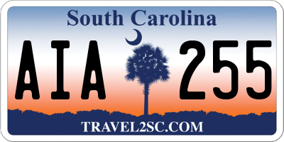 SC license plate AIA255