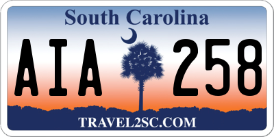 SC license plate AIA258
