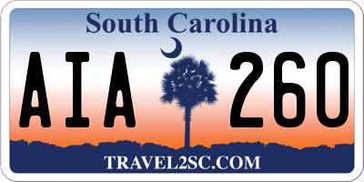 SC license plate AIA260