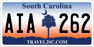 SC license plate AIA262