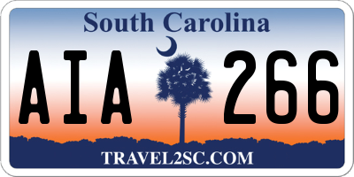 SC license plate AIA266