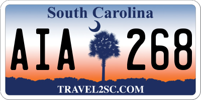 SC license plate AIA268
