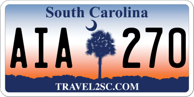 SC license plate AIA270