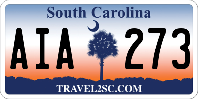SC license plate AIA273