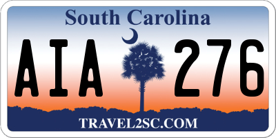 SC license plate AIA276