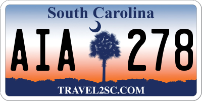 SC license plate AIA278