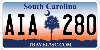 SC license plate AIA280