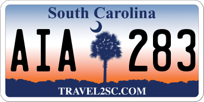 SC license plate AIA283