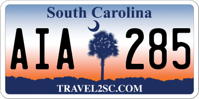 SC license plate AIA285