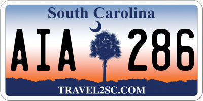 SC license plate AIA286