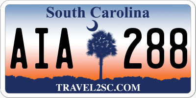 SC license plate AIA288