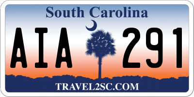SC license plate AIA291