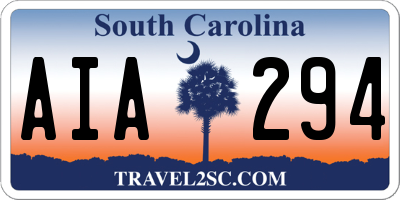 SC license plate AIA294