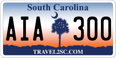 SC license plate AIA300