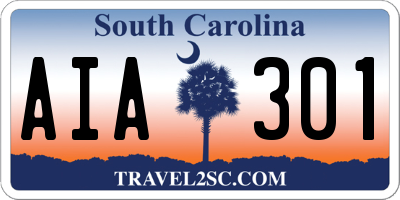 SC license plate AIA301