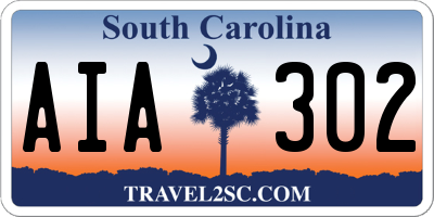 SC license plate AIA302