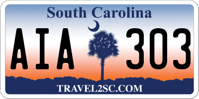 SC license plate AIA303