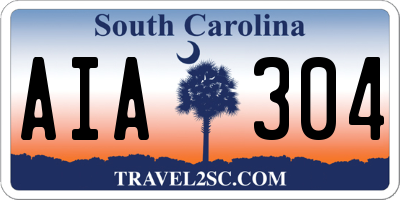 SC license plate AIA304