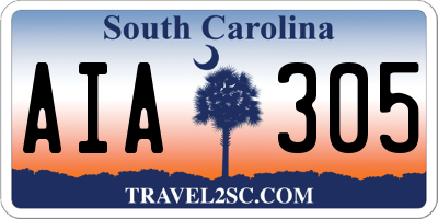 SC license plate AIA305