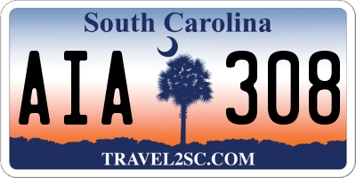 SC license plate AIA308