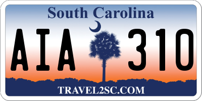 SC license plate AIA310