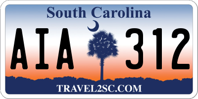 SC license plate AIA312