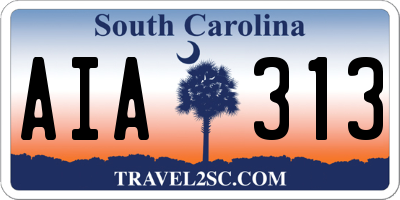 SC license plate AIA313