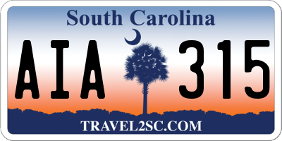 SC license plate AIA315