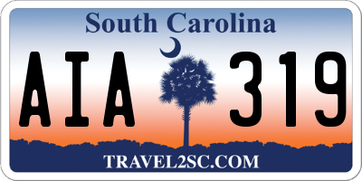 SC license plate AIA319