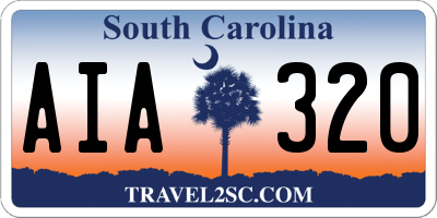 SC license plate AIA320