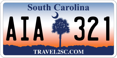 SC license plate AIA321