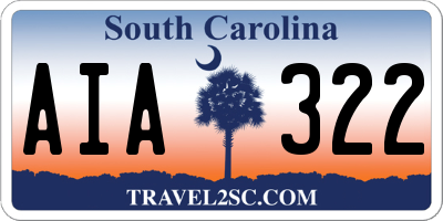 SC license plate AIA322