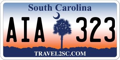SC license plate AIA323
