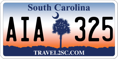 SC license plate AIA325