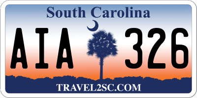 SC license plate AIA326