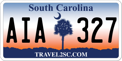 SC license plate AIA327