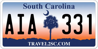 SC license plate AIA331