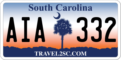 SC license plate AIA332