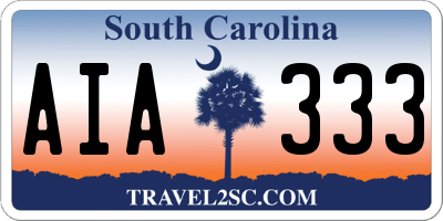 SC license plate AIA333