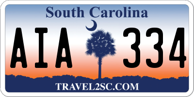 SC license plate AIA334