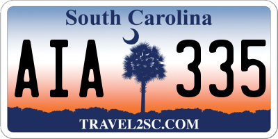 SC license plate AIA335