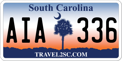 SC license plate AIA336